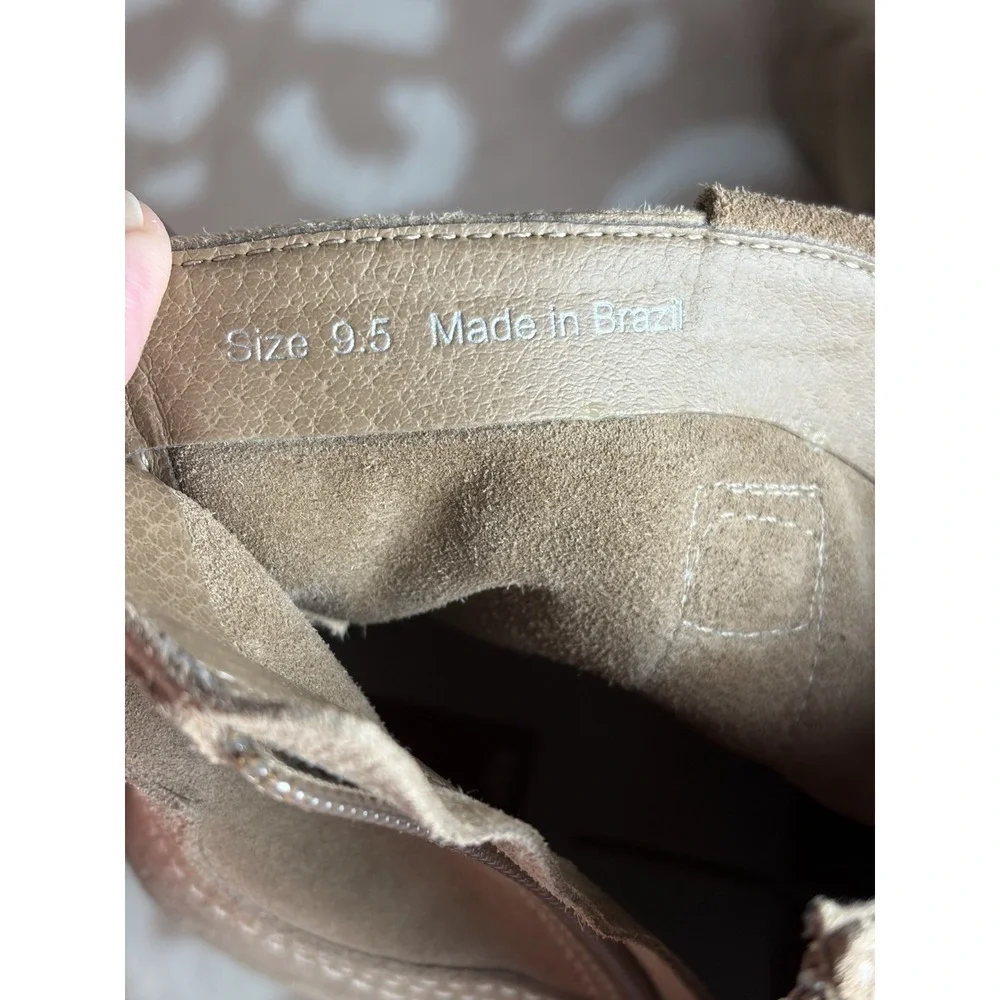 Suede Ankle Western Boots - Taupe